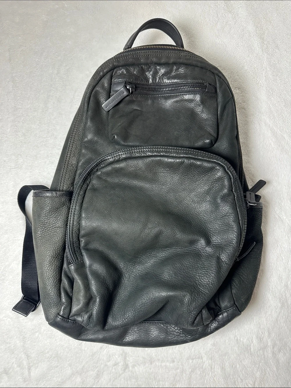 Black Leather Men’s Backpack - Sleek Everyday Carry
